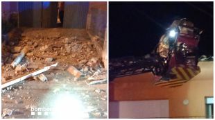 Cau part de la façana d’una casa de Palafrugell i afecta un tub de gas