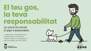 Multes de fins a 300 euros per no netejar els orins i excrements dels gossos a Cassà