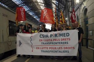Protestes a Portbou i Cervera contra el tancament de dos centres ferroviaris de mercaderies