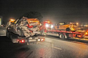 Un mort a l'accident múltiple de l'AP-7 a Maçanet de la Selva d'ahir
