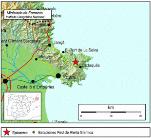 Un terratrèmol de magnitud 1,5 amb epicentre al Cap de Creus intriga als habitants de la zona