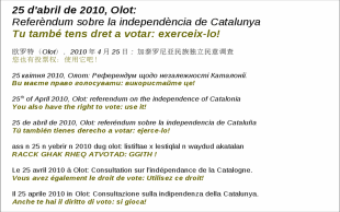 Olot Decideix explicar la consulta en quinze llengües diferents