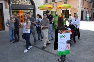 Mercagirona distribueix 800 tastos de kiwi a la Rambla de Girona