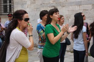 Xiulada reivindicativa dels funcionaris de Justícia davant la Delegació del Govern a Girona
