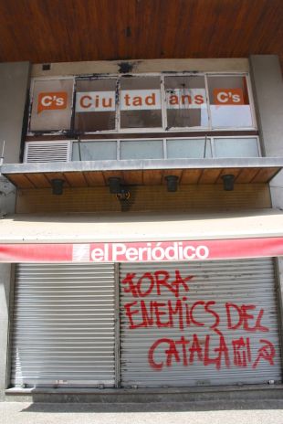 Ataquen la nova seu de C's a Girona un dia després de la seva inauguració
