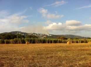 Vuit dotacions treballen en un incendi forestal a Santa Cristina d'Aro