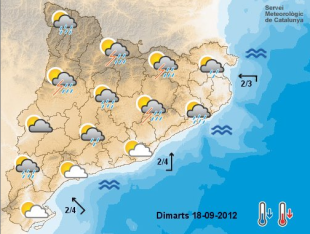 Es manté l'alerta per fortes pluges aquesta tarda