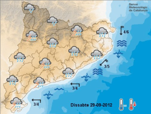 Els ruixats previstos per a aquesta nit i dissabte poden deixar fins a 100 litres 