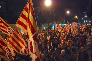 Més de 13.000 persones es manifesten a Girona amb motiu de la vaga general
