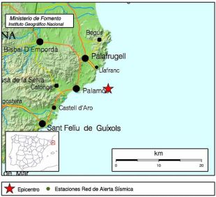 Petit terratrèmol de 2,1 graus a l'escala de Richter a la costa de Palamós