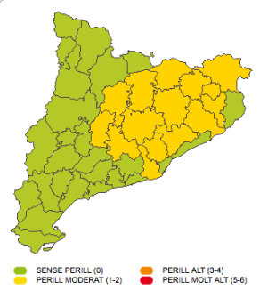 Avís de nevades per demà en cotes del voltant dels 400 metres