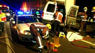 Ferits dos Mossos d'Esquadra en un accident múltiple a l'N-II