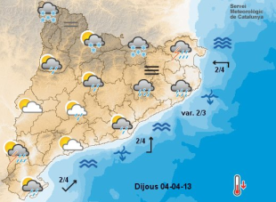 Pluges intenses i caiguda de les temperatures per aquesta tarda