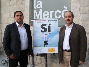 Junqueras (ERC) i Puig (CiU) demanen el 'Sí' des de Girona a les consultes del 25A