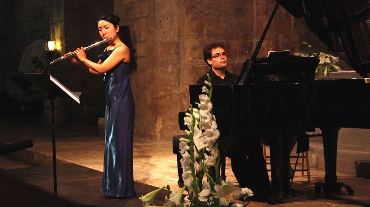 Daniel Martínez i Yuki Isame en un moment del concert d'ahir al vespre © M. Estarriola