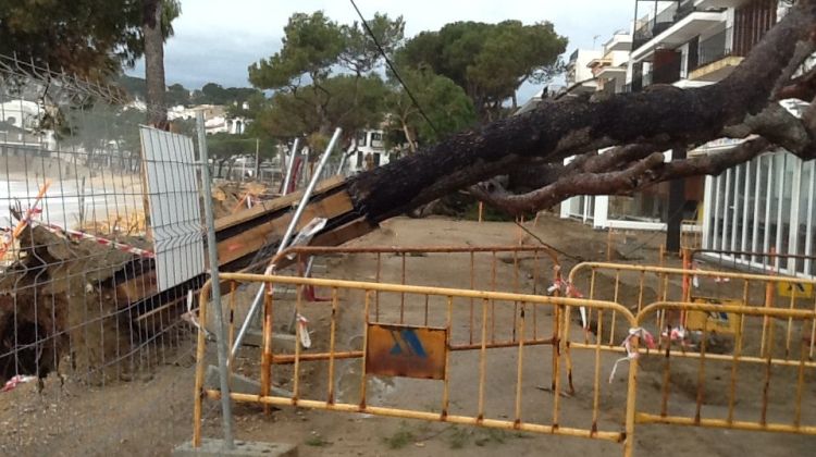 Efectes del temporal al passeig marítim. Aj. de Palafrugell