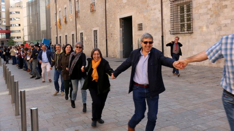 Els treballadors de la Delegació del Govern, aquest matí. ACN