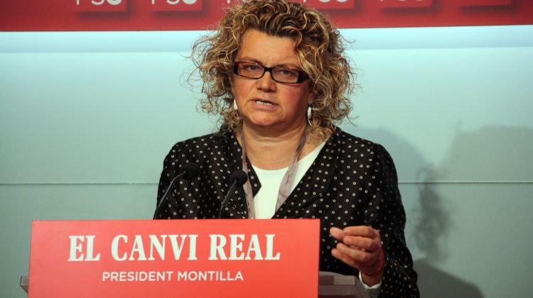 La consellera de Salut, Marina Geli, en una roda de premsa del seu partit ahir © ACN