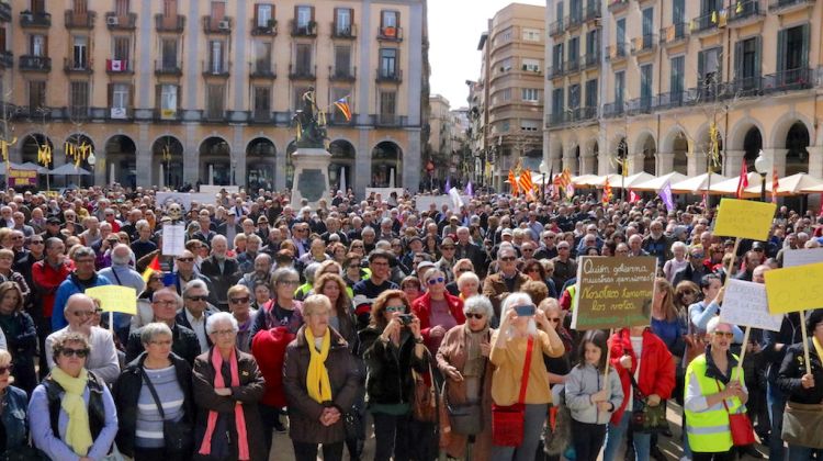 Plaça Independència de Girona on s'ha fet la protesta. ACN