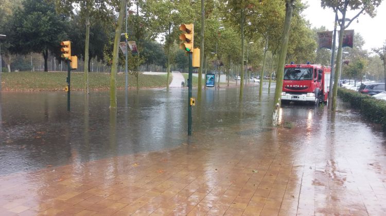 Un dels accessos de Girona, a la Copa, completament inundat. AAVV Barri Vell