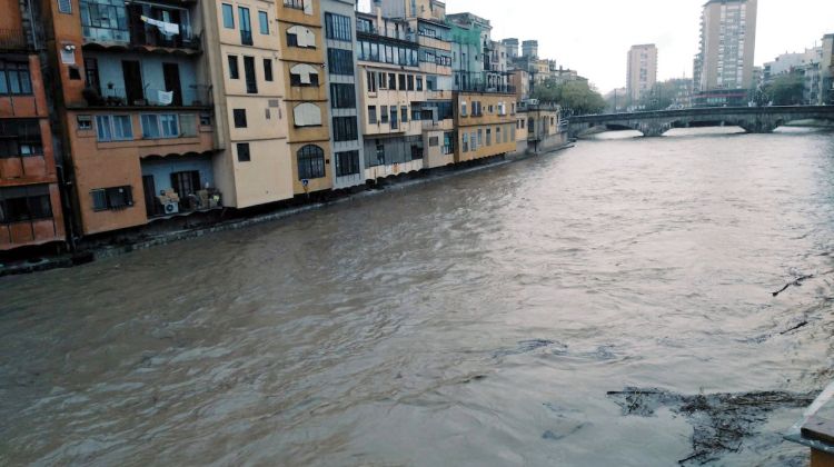 El riu Onyar, aquest matí al seu pas per Girona. ACN