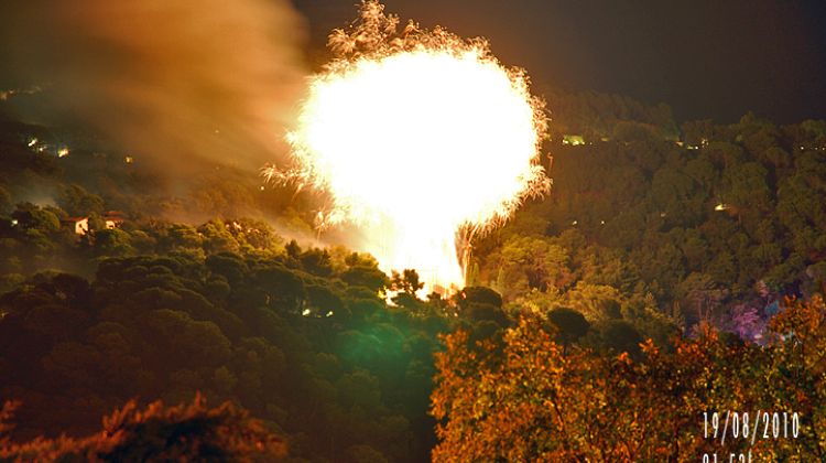 Un exemple del castell de focs que es va celebrar a Can Juncadella el passat agost © SOS Lloret