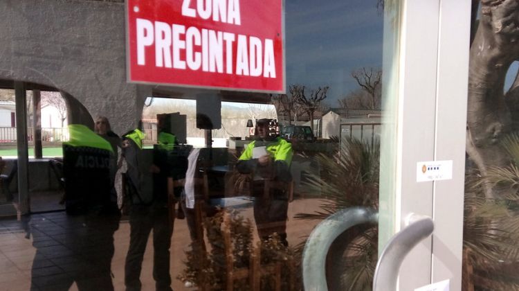 La zona precintada per la Policia Local de Blanes