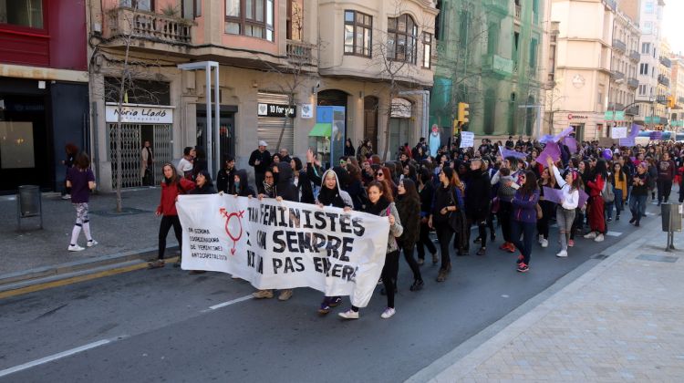 El piquet en un moment de la protesta aquest divendres. ACN