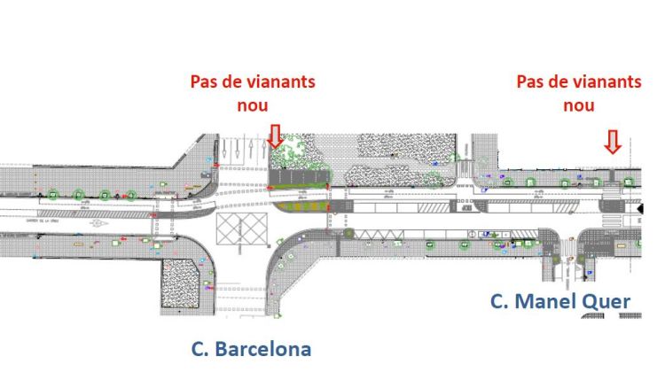 Un tram del projecte del carrer de la Creu