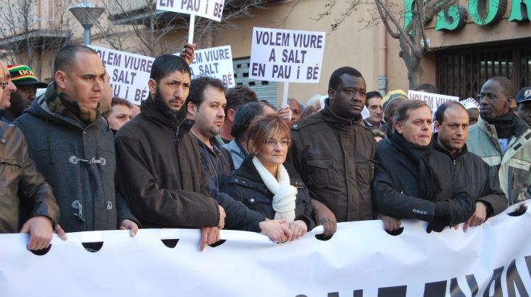 Representants de les entitats han encapçalat la concentració © Jordi Àvila