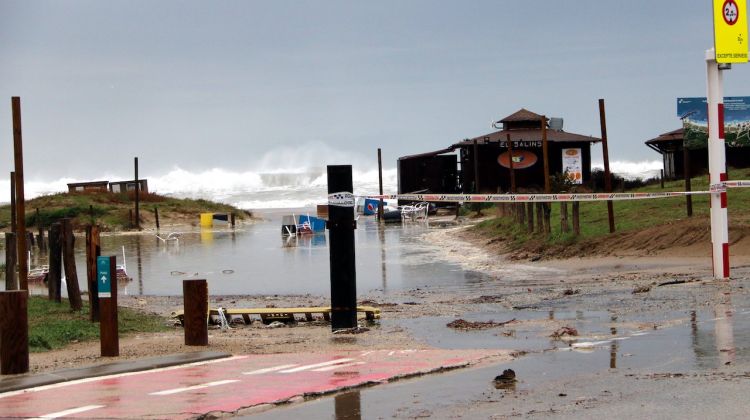 La platja de la Rubina completament afectada. ACN