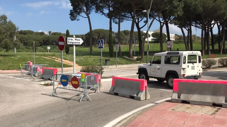 Un dels controls que blindaven l'accés a Sant Feliu de Guíxols