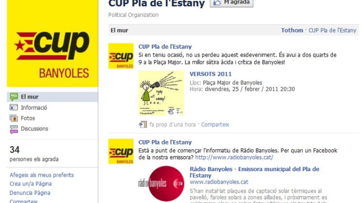 Facebook de la CUP de Banyoles