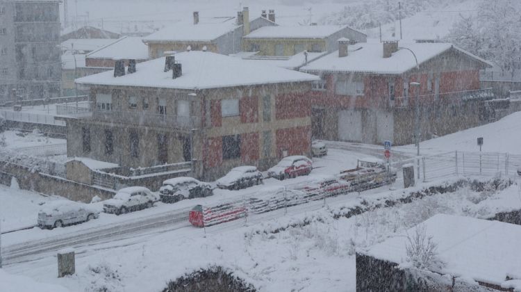 Olot s'ha llevat amb aquest aspecte a primera hora del matí © Marian Jubany