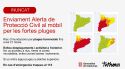Protecció Civil eleva l'avís per intensitat de pluja al nivell màxim a tot Catalunya