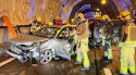 Simulacre d'accident al Túnel de Joanet a Arbúcies per avaluar el pla d'autoprotecció