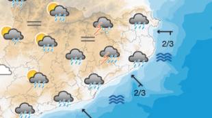 Previsisió per demà dissabte a la tarda © Meteo.cat