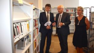 Mascarell i Puigdemont visitant les instal·lacions aquest matí © ACN
