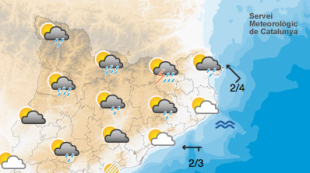 Mapa de previsió per aquesta tarda