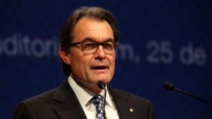 Artur Mas, president de la Generalitat, en un moment de la seva conferència a l'Auditori Fòrum © ACN