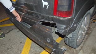 Estat en que va quedar un dels vehicles accidentats
