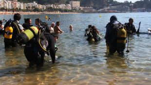 neteja, fons marí, Blanes, Sa Palomera