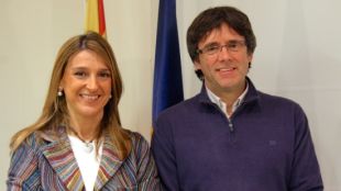 Glòria Plana i Carles Puigdemont © ACN