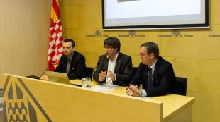 Brice Lafonatine, Carles Puigdemont i Miquel Calm © Aj. de Girona