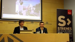 L'alcalde de Girona i el director del festival durant la presentació del primer concert © ACN