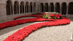 El muntatge floral que membres del Floraliën de Gant van crear (arxiu) © ACN