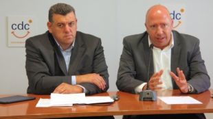 Pep Solé i Joan Bagué, membres del consell de govern de Convergència a les comarques gironines © ACN