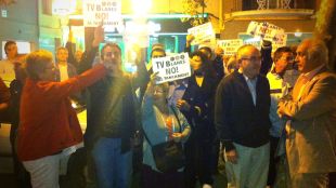 manifestació, concentració, blanes, televisió, tdt