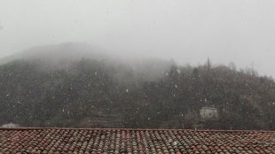 La nevada d'aquest matí a Ripoll © Enric Agud