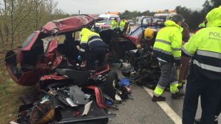 Un dels vehicles implicats en l'accident © Catalunya Ràdio